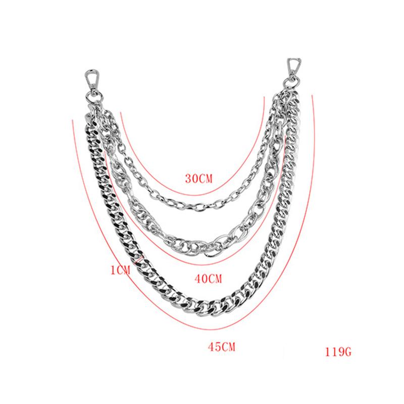 PINKPIN Wallet Chain Pants Chain Hip Hop Punk Jeans Chain Key Chain Goth Accessories for Women Men Silver