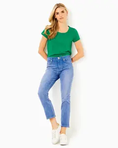 Lilly Pulitzer Women Closthing Etta Scoop Neck Top - Fiddle Leaf Green New! Sleeveless Womenswear