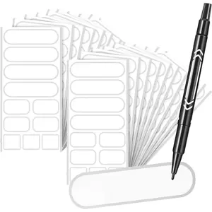 264 count Removable  Labels Stickers  Kitchen Labels for  Storage, Home Organization with Marker Pen, 3 Sizes ( Side)