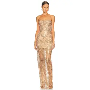 Bronx and Banco Giselle Maxi Dress in Gold