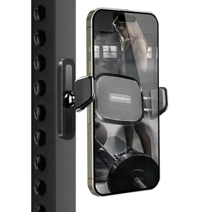 Upgraded Gym Magnetic Phone Holder, 360° Adjustable Magnetic Phone Mount for Gym Attach to Metal Surface, Fitness Equipment Accessories for HIIT Timers Home Gym and Golf Cart