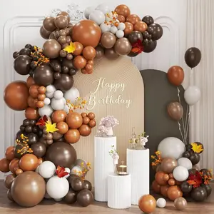 167-Piece Brown & Orange Balloon Garland Kit Boho Wedding, Baby Shower & Birthday Decor