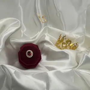 Valdes Luxury #41 – Elegant 14K Gold Plated Red Stone Ring | High Quality | Daily Use