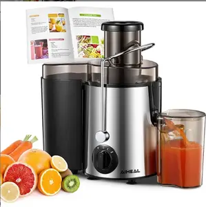 Juicer Machine with 3-Speed Centrifugal Juicer, 3 Inch Wide Mouth Feed Chute, Cleaning Brush, and Recipe BPA-Free