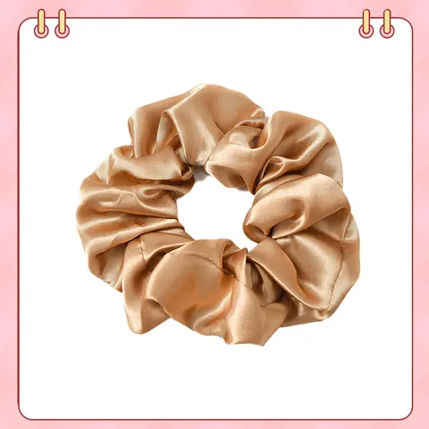 Pizazz 1-Piece Glossy Finish Silk Satin Elastic Scrunchie, Round Plain Hair Accessory for Everyday Wear Ponytail, Hairbands & Scrunchies, Elastic Hair Accessory
