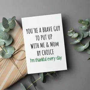 Funny Stepdad Father's Day Card, Father's Day Gift From Step Daughter, Bonus Dad Birthday Card, Stepdad Card, Bonus Dad Christmas Gift, Card For Father - TrendyGiftUSA