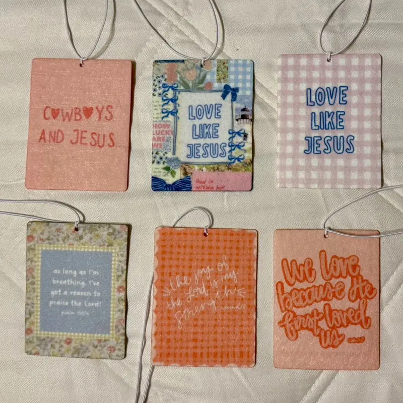 Jesus Freshies | Choose Your Scent | Handmade Christian Car Decor | Faith Gift | Rearview Mirror Accessory | Car Charm