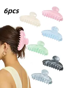 6-Piece Set of Women's Hair Clips, Large Anti-Slip Claws for Thick Hair, Adorable and Durable, Super Cute Clips, Stylish Fashion Hair Accessories for Girls