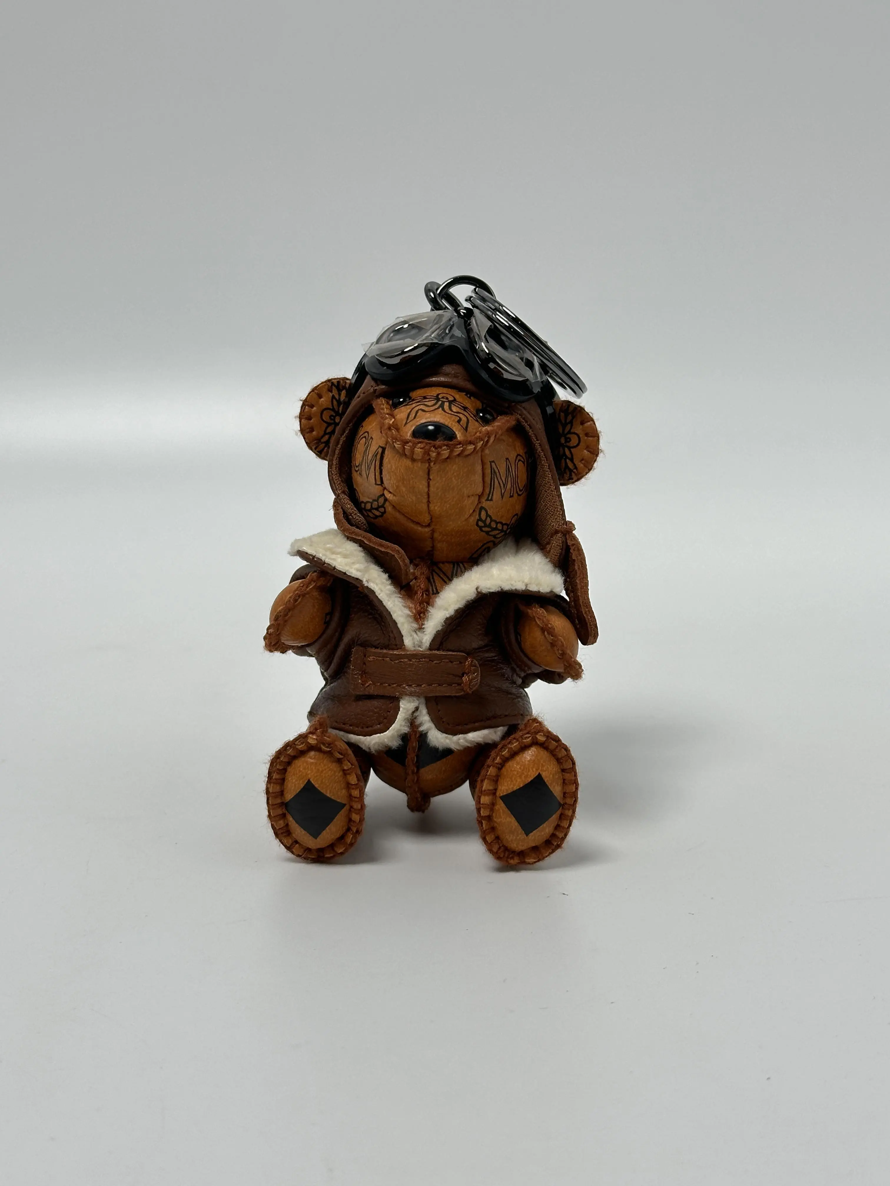 Pre-owned MCM Canvas Key Chain Visetos Aviator Character Bag Charm JD987MCM