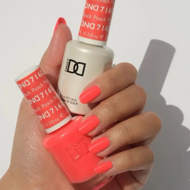 DND 716 Peach Gel and Lacquer Duo nail care nail art blue gel nail
