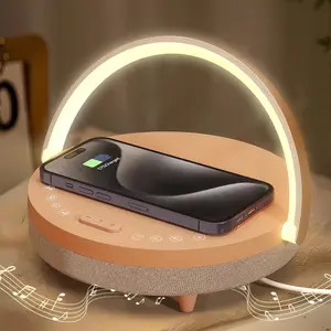 6-in-1 Aesthetic Night Light with Wireless Charger – Bluetooth Speaker + White Noise + Touch Lamp + Phone Holder – Best Gift for Bedroom, Desk & Relaxation