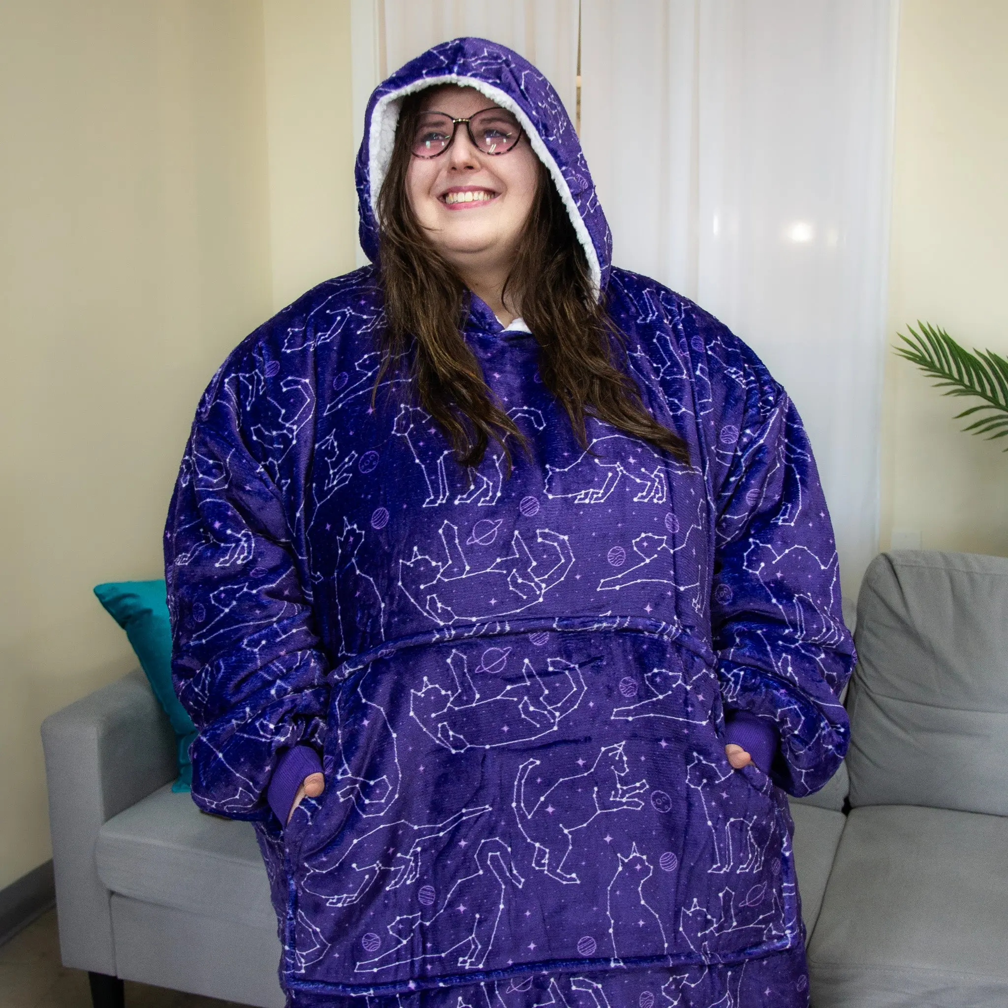 Cats Constellations Adults Blanket Hoodie