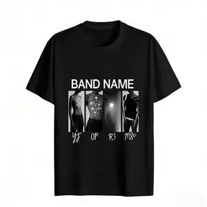 Casual Style Women's T-Shirt Band Name With Member Photos And Initials Summer Wear Gift For Music Fans