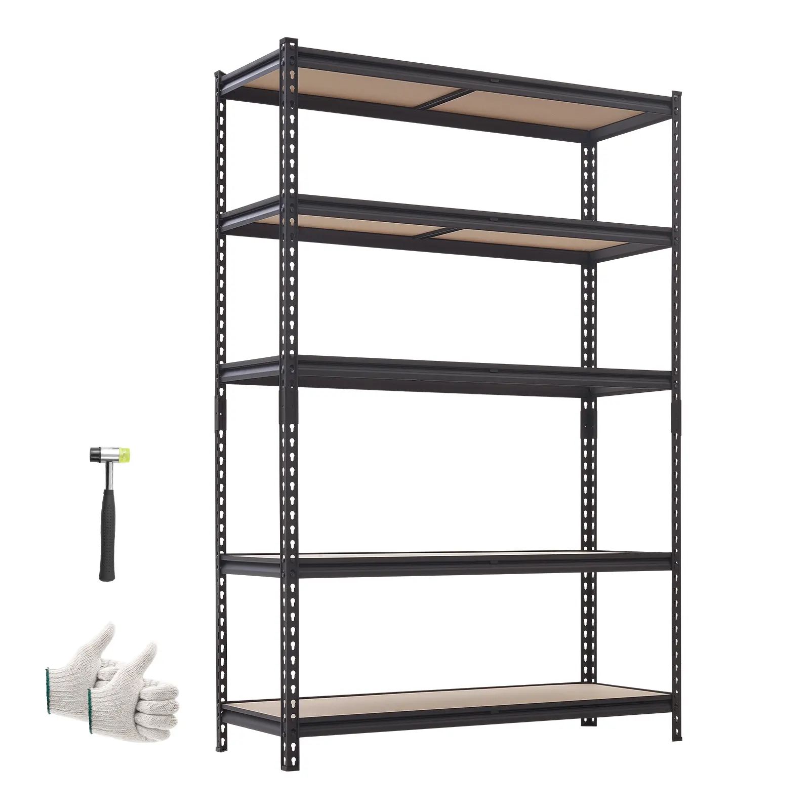 VEVOR Storage Shelves, 5-Tier Adjustable, 2000 lbs Capacity, Heavy Duty Garage Storage Shelving Unit, Metal Utility Rack Shelf, for Garage Warehouse Basement Kitchen, 48.35" W x 18.07" D x 71.38" H