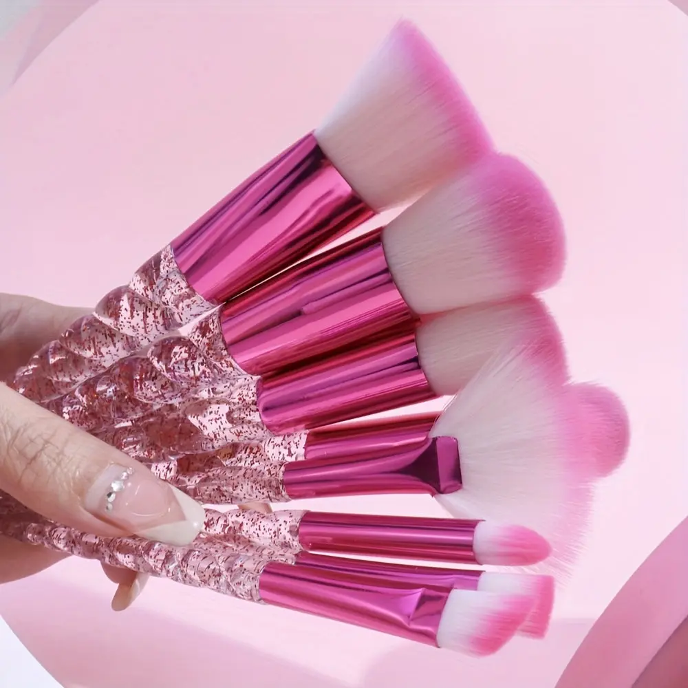 Stylish Glitter Handle Makeup Brush Set