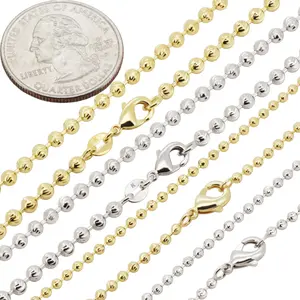 14k Yellow/White Gold Filled 2-3mm Mooncut Chain Necklace 20”-24”
