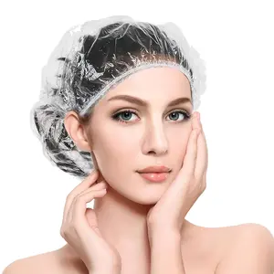 100PCS Large Disposable Shower Caps for Women reusable waterproof, 20" Plastic Deep Conditioning Hair Cap for Shower, Multi-use Thick Elastic Clear Shower Cap for Home Salon Hotel and Travel