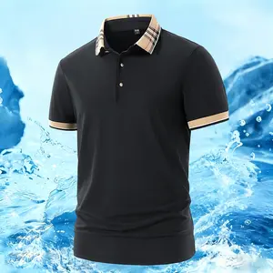 [Summer Vibes] Men’s plaid-collar polo shirt, short sleeves, breathable casual golf T-shirt — a gift for him, the clothes he wants