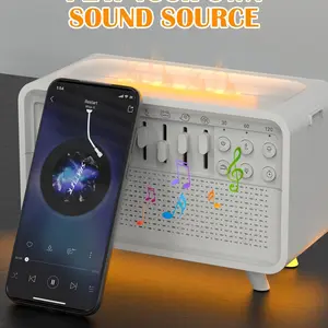 White Noise Flame Diffuser Bluetooth Speaker White Noise Aromatherapy Humidifier Night Light Combination Of 8 Group Nature Sound Sleep Aid Customized Gifts