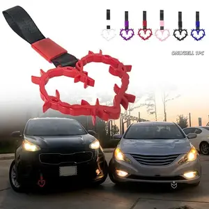 JDM Racing New Handle Hand Strap Heart Ring Styling Drift Charm Strap Drift Auto Accessories Car Strap Front and Rear Bumper Dec