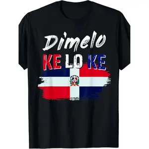 Dominican Republic Flag Printed Cotton Crew Neck Casual T Shirt for Adults All Season Comfortable Fit