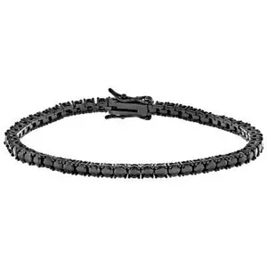 JTV Black Cubic Zirconia Black Rhodium Over Brass Tennis Bracelet 10.08ctw