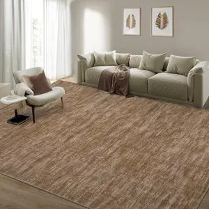 GARVEE Washable Rugs 10x13 Rug for Living Room Solid Rug Farmhouse Non Slip Large Area Rug Soft Non Shedding Throw Rugs Stain Resistant Carpet for Bedroom Office Dining Room Brown 10'x13'