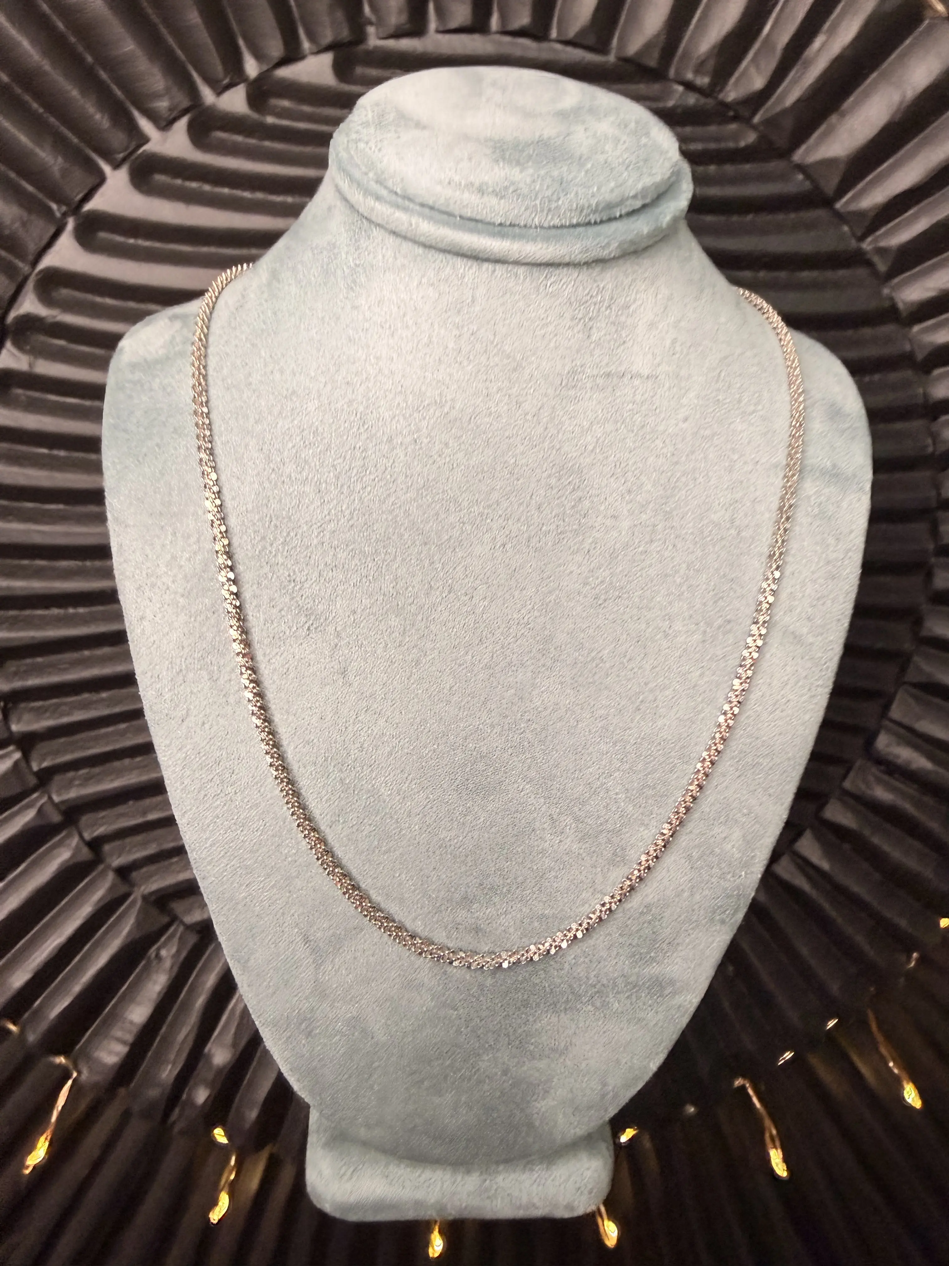 Female Rhodium-Plated Italian S925 Ice Link Silver Necklace