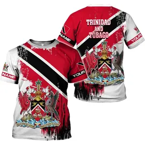 Personalized Trinidad and Tobago Shirt for men, Trinidad and Tobago Coat of Arms Flag Shirt