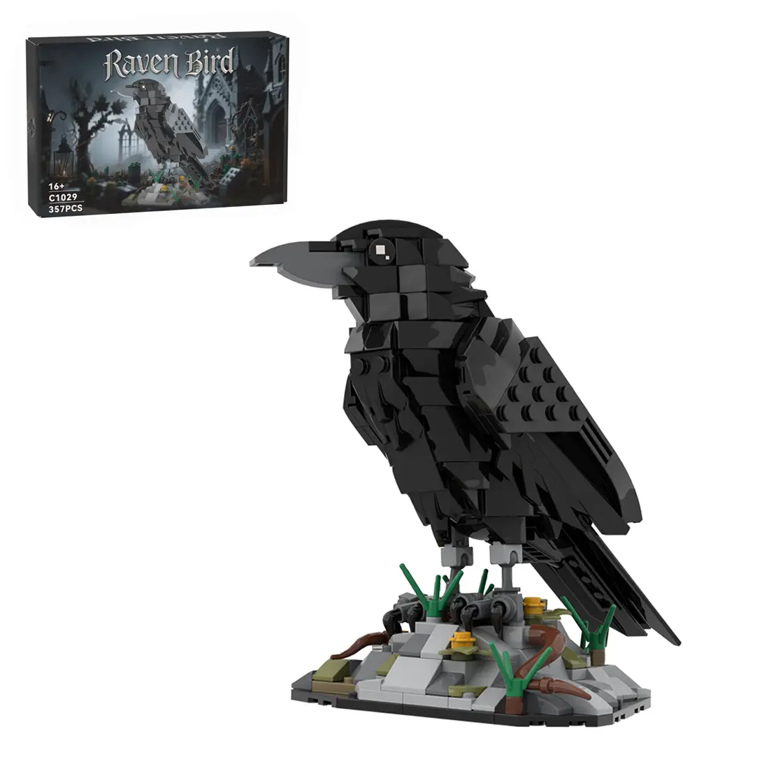 CubiMythx MOC-217187 Raven Bird Building Blocks Set (357PCS)