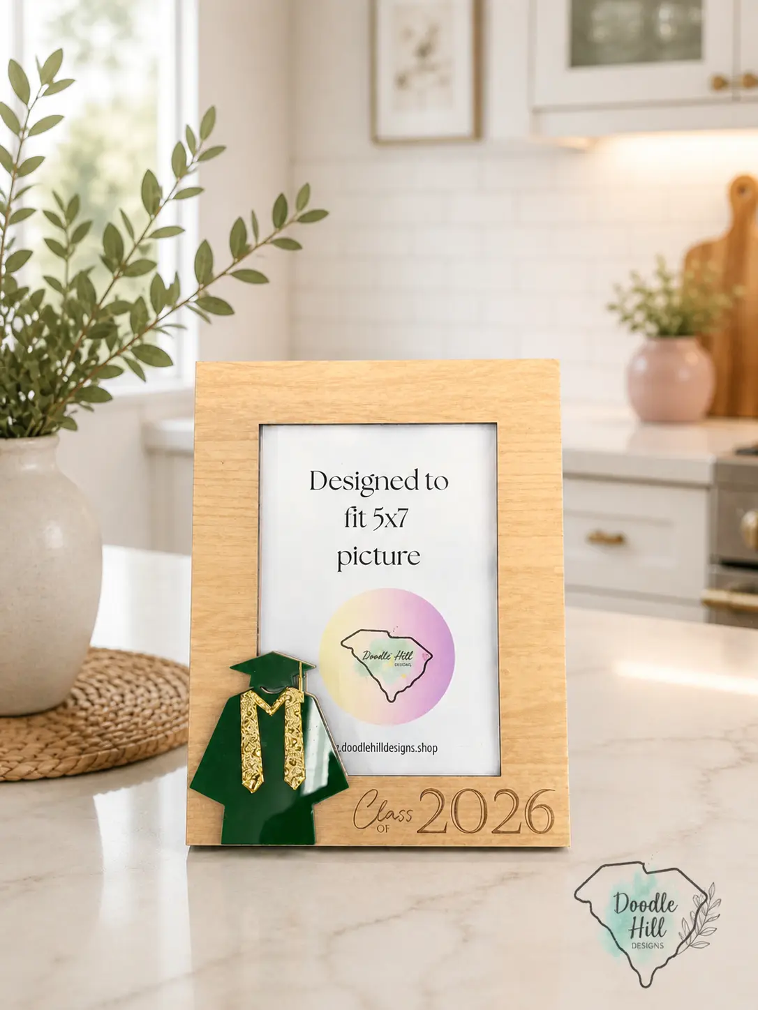 Personalized Graduation Frame Class of 2026  | Custom School Colors | 5x7 Senior Photo Keepsake Gift
