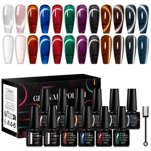 Moonlight Magnetic Gel Polish Set, 13pcs Glitter Shiny Maillard Color Nail Gel Soak Off UV LED Long-Lasting Salon Quality, Glossy Finish, Alcohol-Free, Nail Art & Nail Polish for Women & Girls, Gel Based