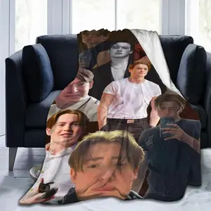 Blanket Kit Actor Connor Throw Flannel Blankets Warm Soft Cozy Fuzzy Blanket for Bed Sofa Couch Camping Travel Gift Blankets for All Seasons 40"x30"