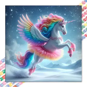 1 set of DIY diamond painting kit, 5D diamond art set, DIY decoration rainbow unicorn mosaic, diamond art, DIY art home decor.
