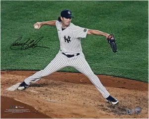 Gerrit Cole New York Yankees Autographed 16" x 20" Pinstripes Side View Photograph - Fanatics Authentic Certified