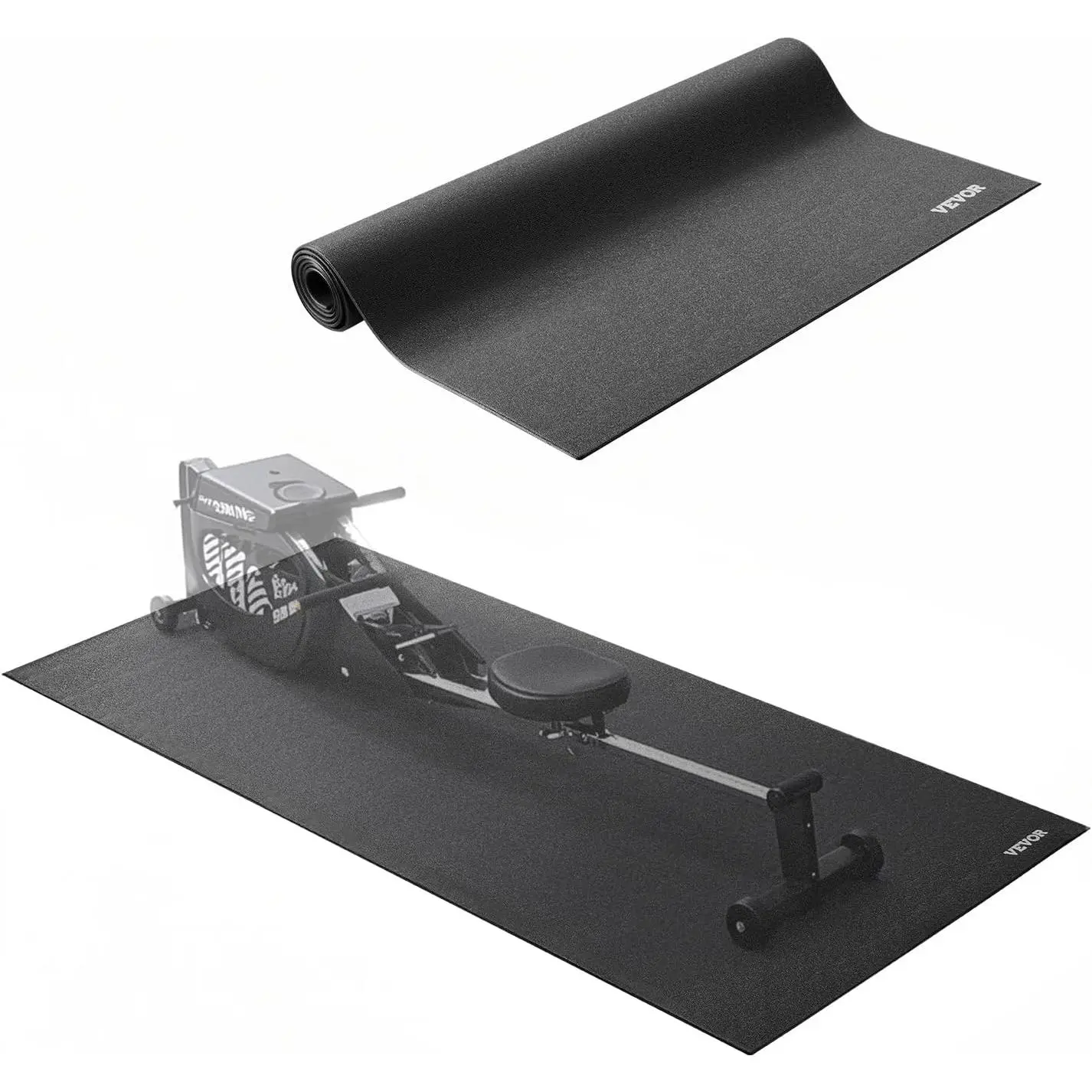 VEVOR Treadmill Mat for Carpet Floor, Exercise Equipment Mat for Treadmills, Stationary & Recumbent Bikes, High Density PVC Floor Protector Gym Mats, Waterproof and Non-Slip for Home Gym