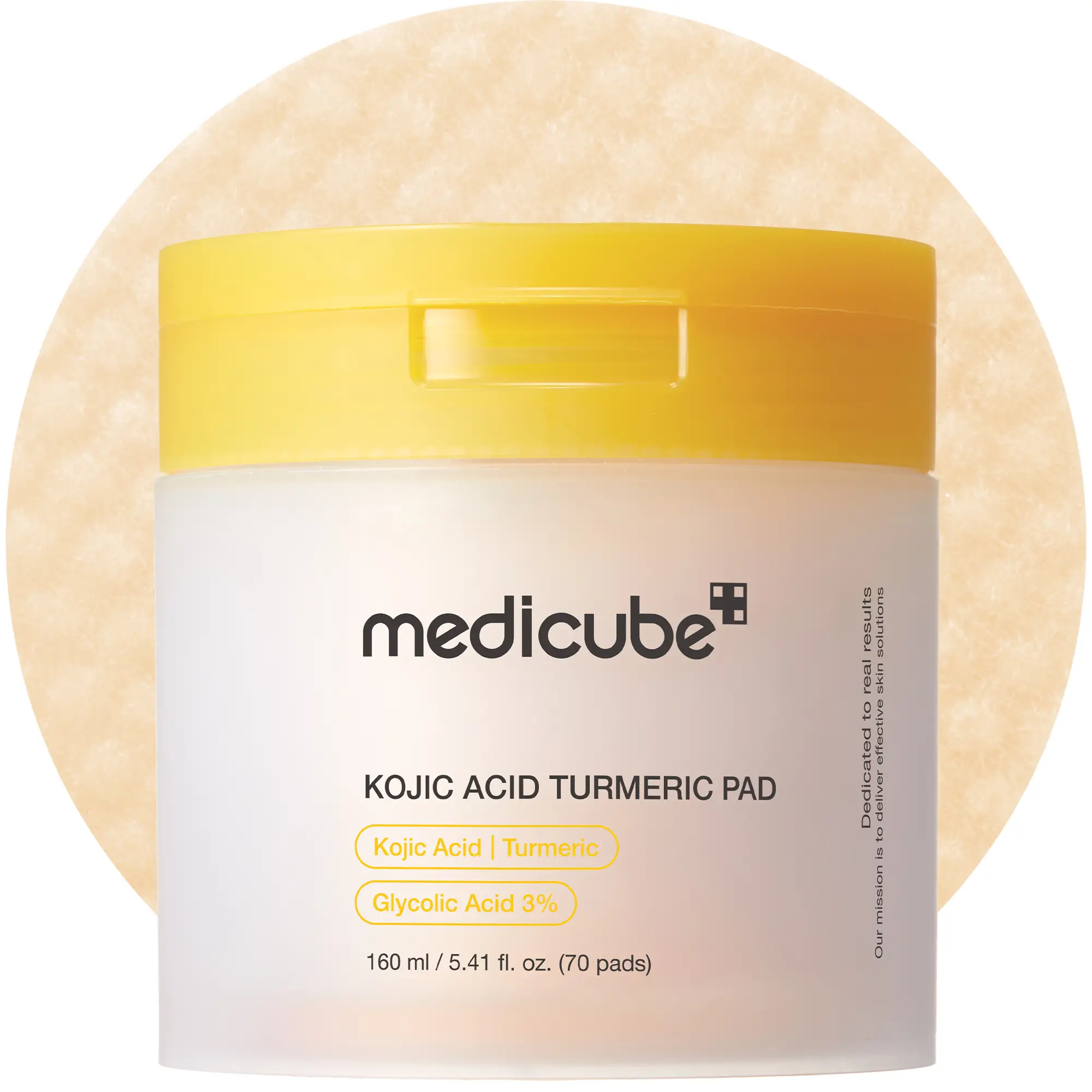 medicube Kojic Acid Turmeric Clarifying Toner Pad for Troubled Skin Use After Spot Care Soothing Calming with Turmeric Niacinamide Glycolic
