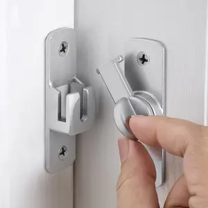Silvery 90/180  Gate Lock, Alloy Barn Door Latches,Flip Gate Latches Hardware, Right Angle Door Lock Latch,Door  Sliding Door Latch Lock for Cabinets