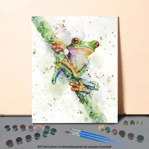Frog Pattern DIY Painting By Numbers Kit without Frame, 1 Set DIY Paint By Numbers Kit, DIY Wall Art Painting for Home Living Room Bedroom Decor