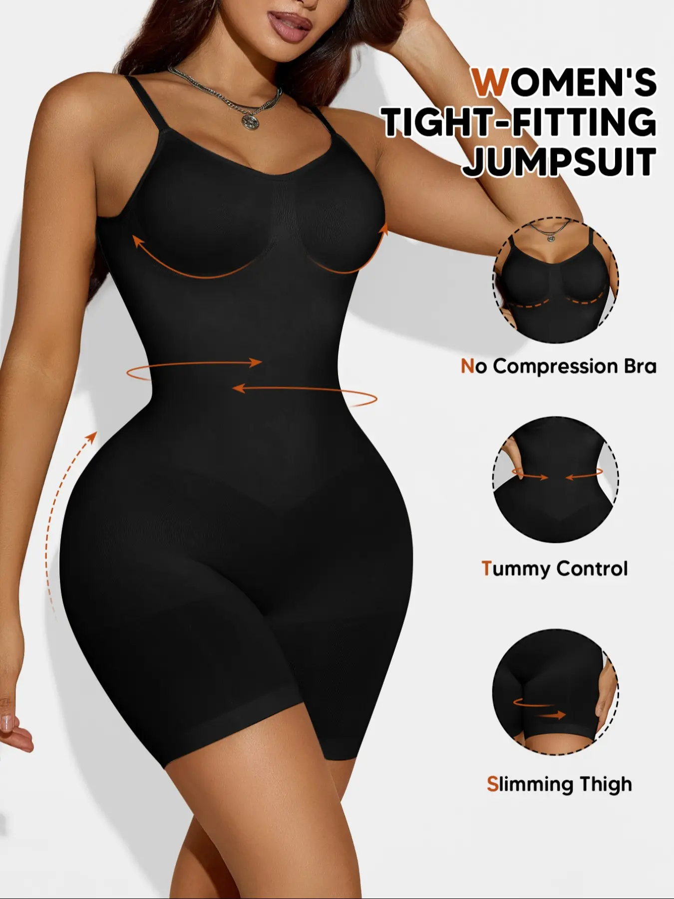 Women's Seamless Fit Full Body Shaper Shapewear with Tummy Control, Butt Lifting Slimming Bodysuit, Adjustable Straps for All-Day Support, Smooth Breathable Fabric Underwear