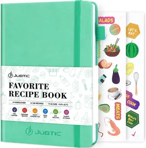 Blank Recipe Book to Write in Your Own Recipes, Personal Cook Book to Write in and Hardcover Recipe Notebook with 2 colorful stickers for Family Recipes,Hold up to 128 Recipes - Green