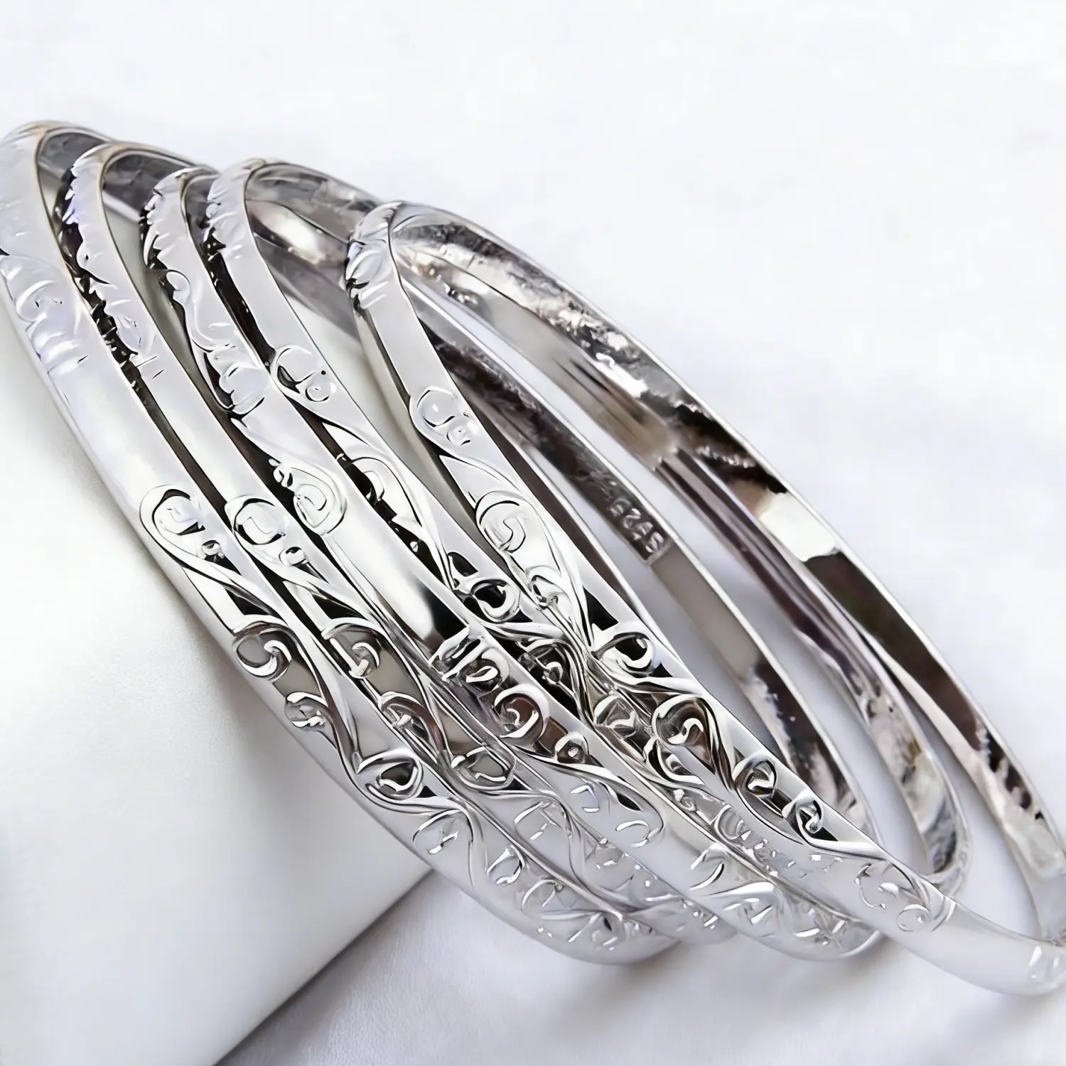 925 sterling silver plated, geometric bracelet, 5-piece set of women's minimalist style accessories, suitable for daily wear, not easy to cause allergies, ideal choice for mothers, couples, friends