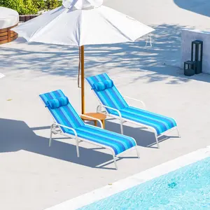 EROMMY 2-Seat Outdoor Patio Furniture Set - Prop 65 Safe Outdoor Chaise Lounges (Set of 2)