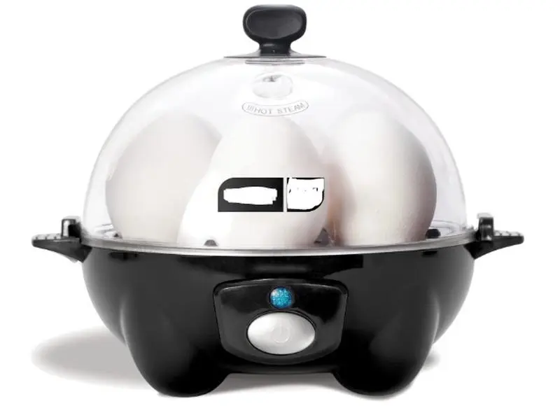 Egg Cooker: 6 Egg Capacity Electric Egg Cooker for Hard Boiled Eggs, Poached Eggs, Scrambled Eggs, or Omelets with Auto Shut Off Feature - Black