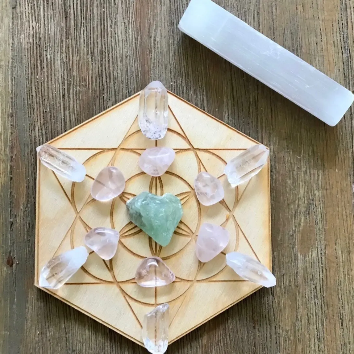 Heart Chakra Mini Crystal Grid Kit