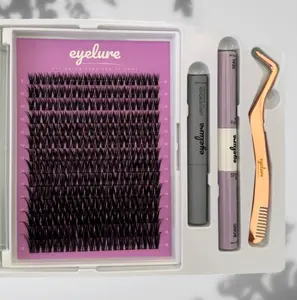 Eyelure Lash Clusters DlY Lashes 8-18mm Length D curl Eye Makeup (Euplar),Wholesale Fluffy DIY Lash Extension C D curl Natural Cluster Lashes with Private Label Pre Cut DIY Lashes Kit Eyelash Clusters extension lashes shinyslashes bronzer tip wispy set