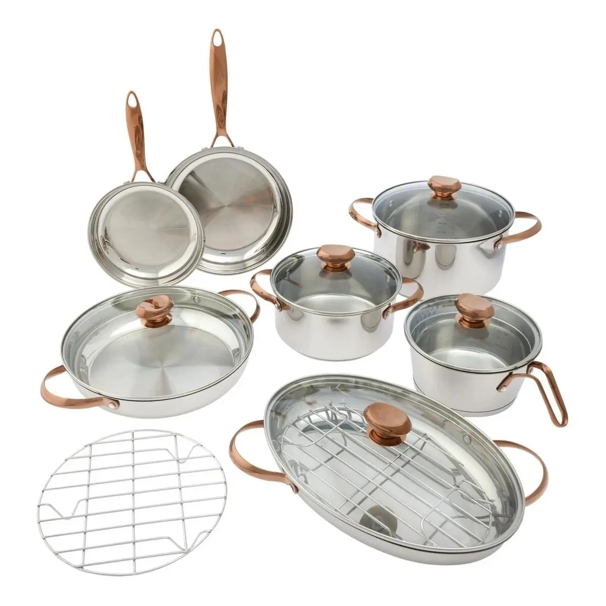 Wolfgang Puck 14-piece Stainless Steel Cookware Set