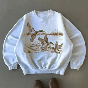 Retro Duck Nature Sweatshirt , 90s Vintage Wildlife Mallard Pullover, Boho Unisex Cabincore Crewneck Cozy Season Rustic Cabin Shirt