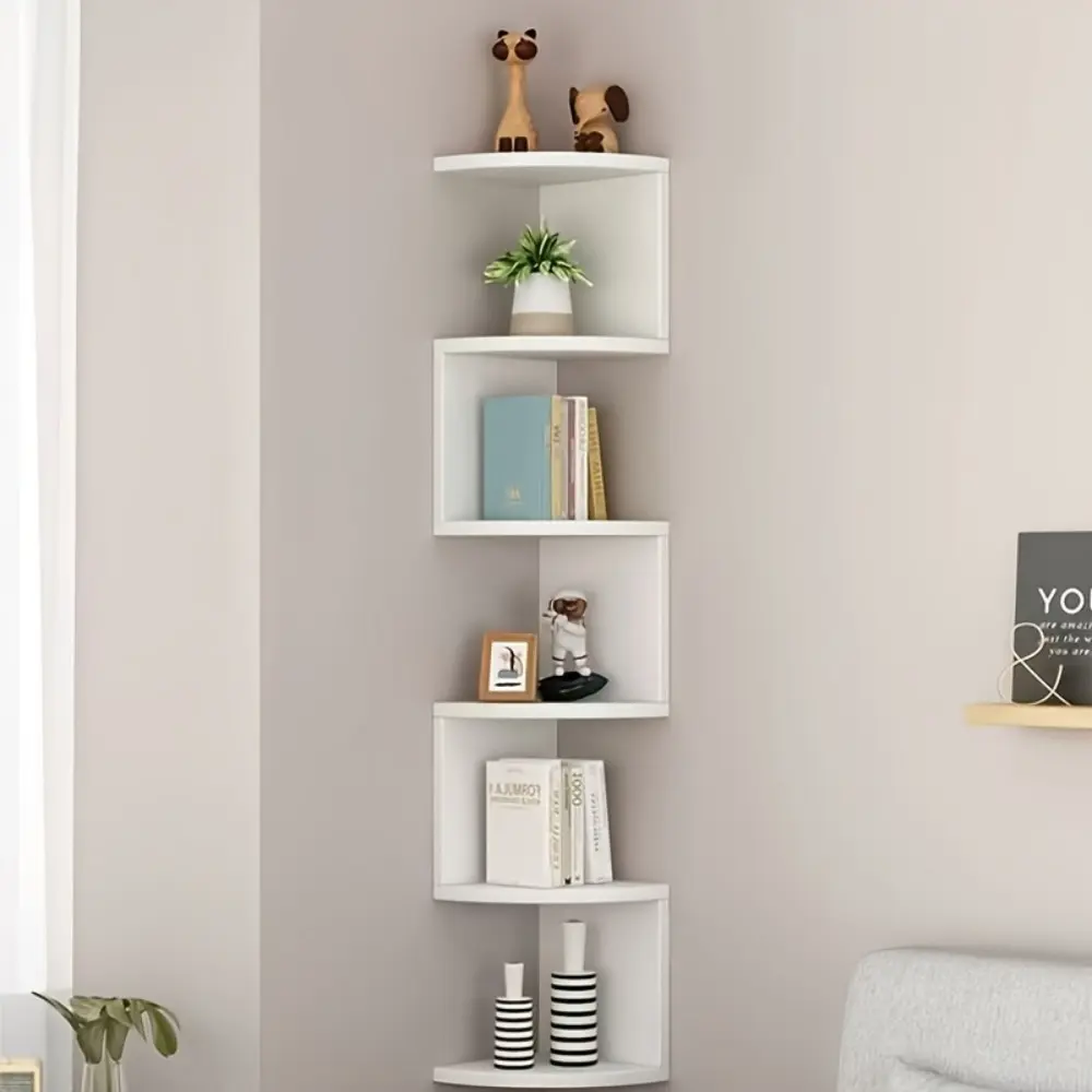 Modern Minimalist Corner Storage Rack + Space-Saving Solution + Space Saving Design + Suitable for Home / Kitchen / Bedroom / Living Room Decoration + Shelf Organizer