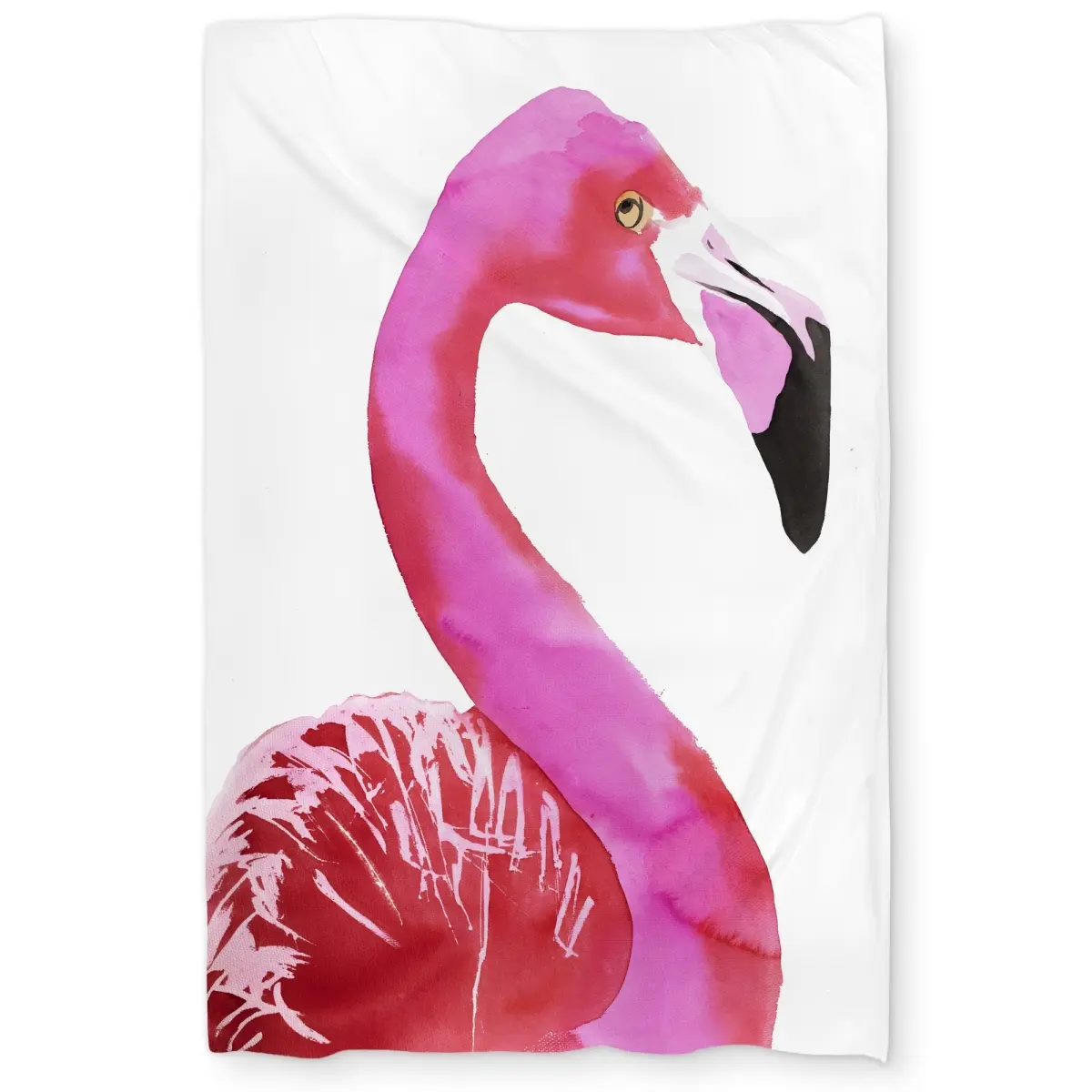 360 stand Decorative Duvet Cover - Watercolor Proud Flamingo Profile, Twin Extra Long Size, Pink Exotic Home Decor Textile Bedding Linen, Pink Decor, Bright Pink Duvet Covers